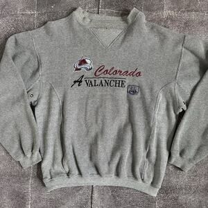 Men's Vintage 90s Logo Athletic Colorado Avalanche Gray Crewneck Sweatshirt Sz M